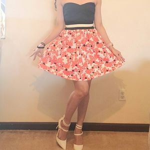 Strapless floral dress